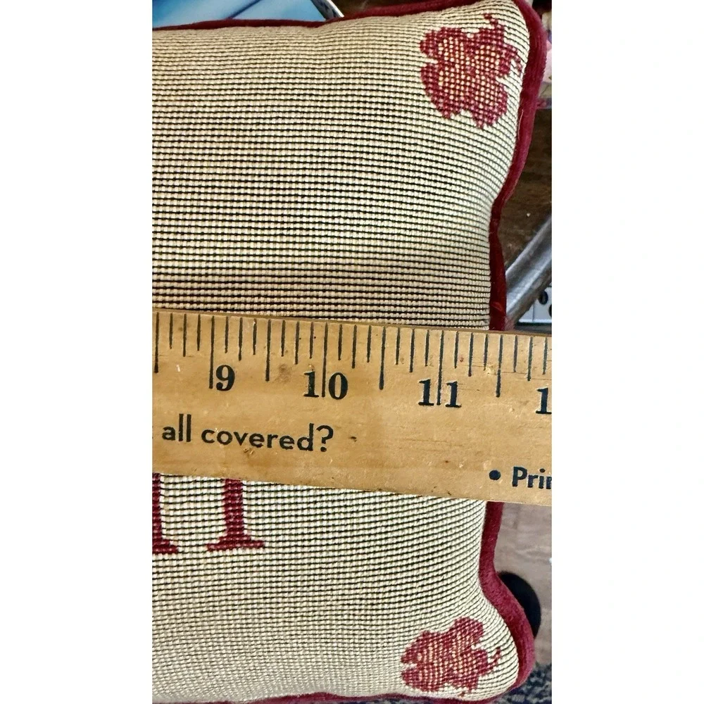 Decorative Beige and Red Pillow